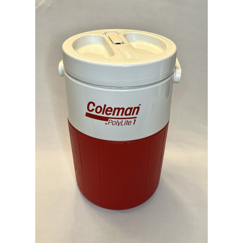 Vintage Coleman 5596 PolyLite 1 Gallon Water Cooler Jug Red USA Camping Picnic